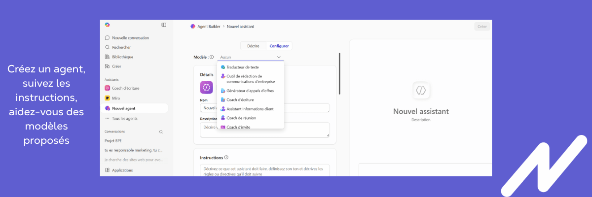 Créer un agent dans Copilot
